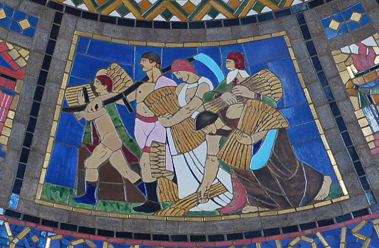 Wheat Harvest panel from Vestibule dome.