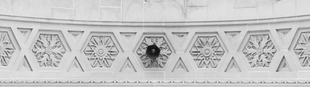 Above the door, sculptor Lee Lawrie created a
