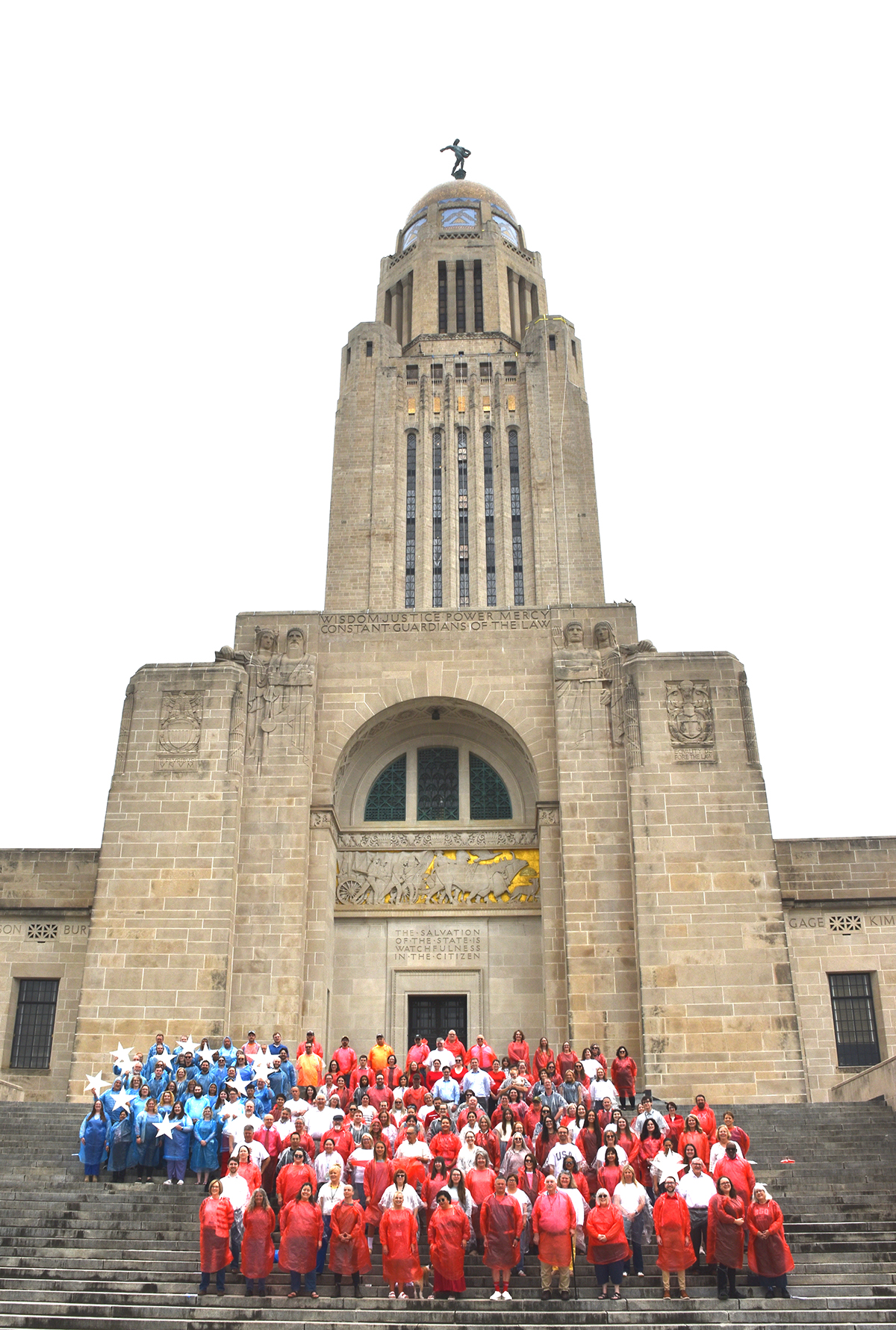Members of the three branches of Government at the Nebraska Capitol join together to celebrate the 250th anniversary of the founding of America with the Declaration of Independence in 1776.  