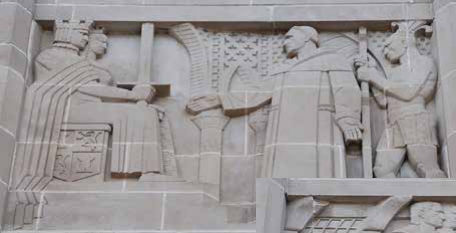 16. Walk half way to the east door and look up at the East Entrance Pavilion