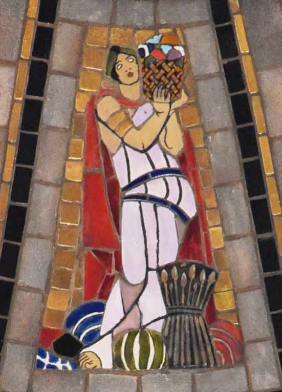 In this picture of AUTUMN the figure carries