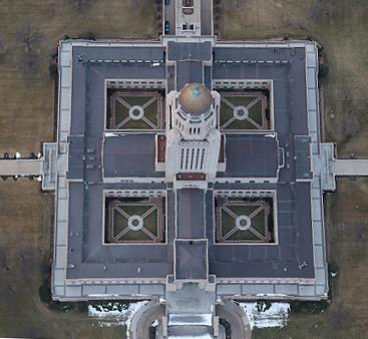 The Capitol and a floor mosaic in the