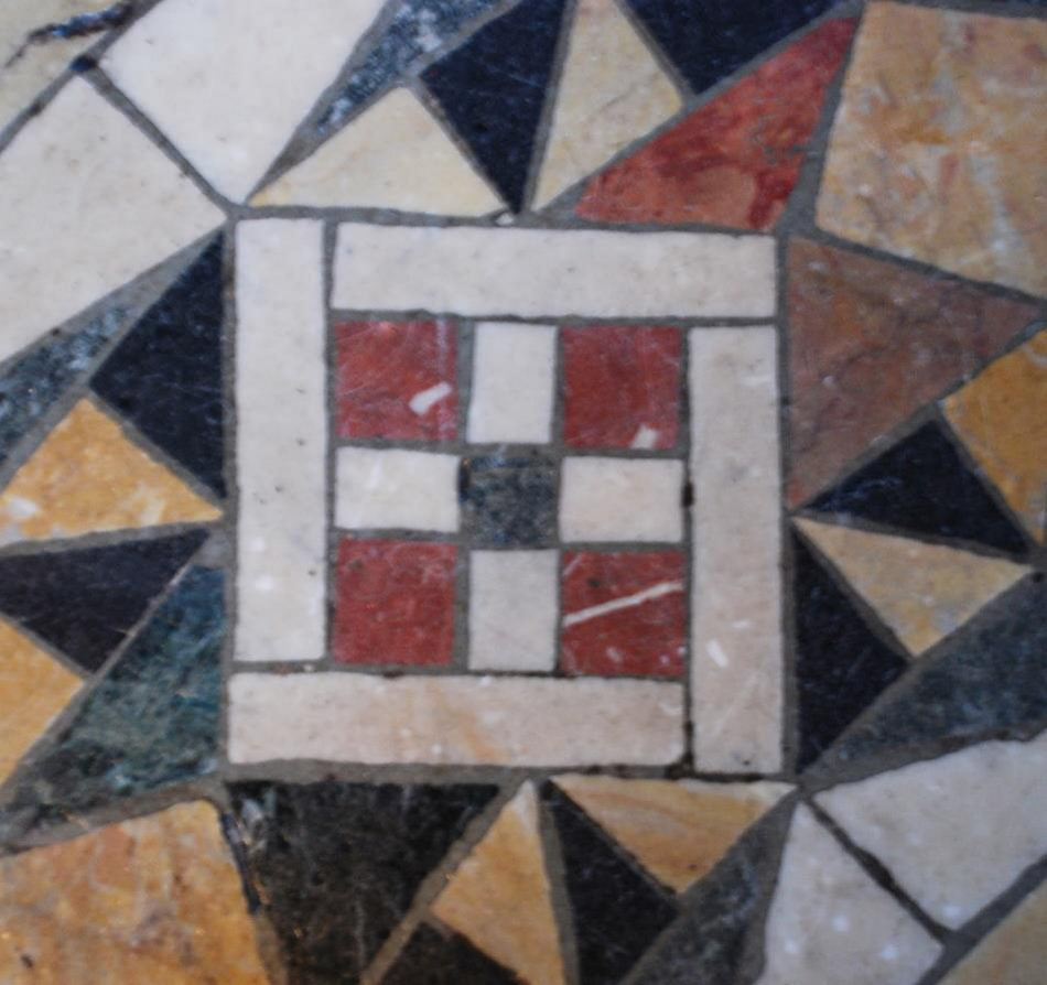 The Capitol and a floor mosaic in the