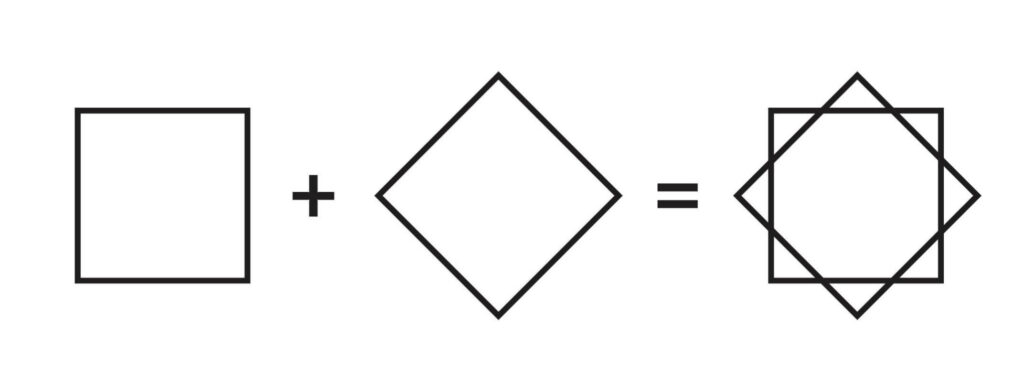 Squares can make star shapes.
