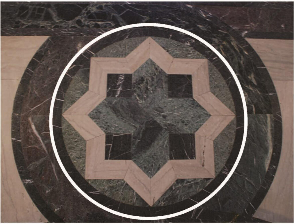 Circle in floor mosaic