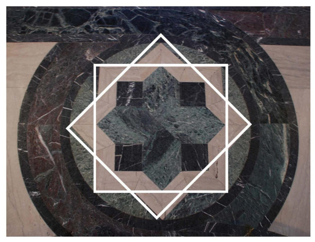 Star in floor mosaic