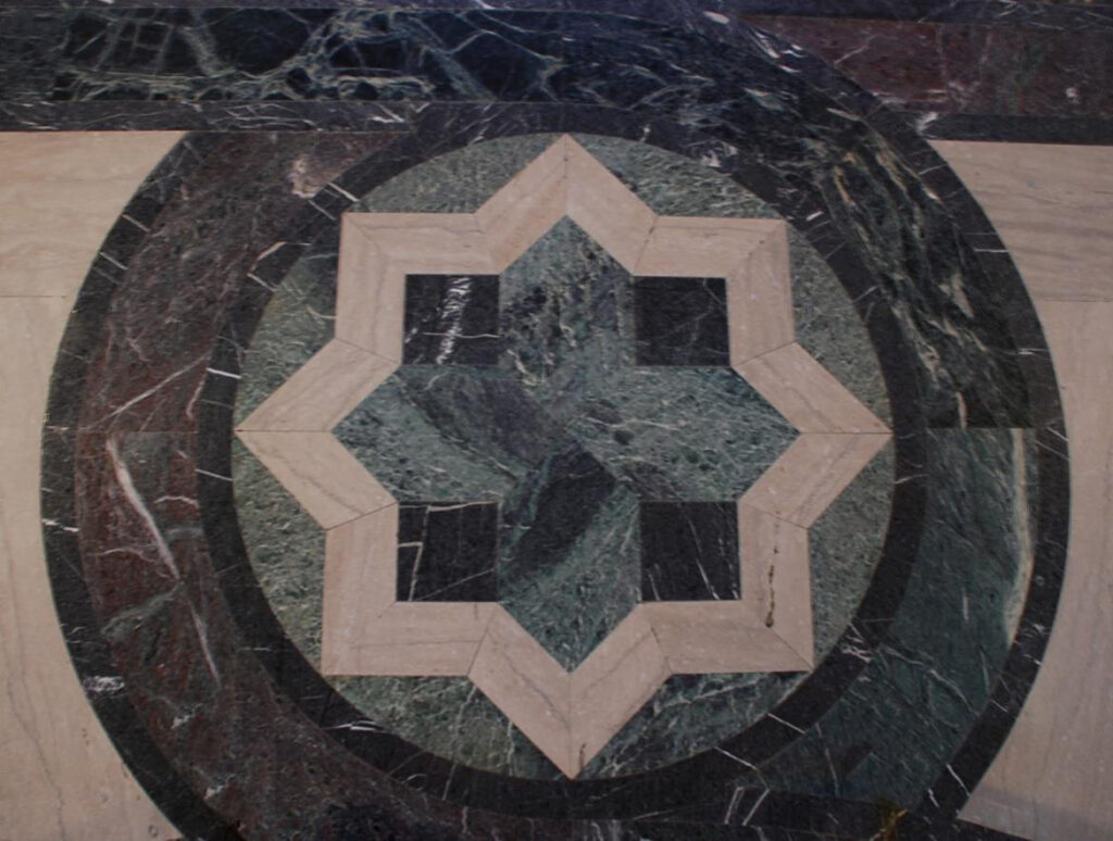 Star in floor mosaic