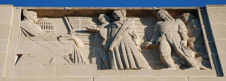 On the outside of the Capitol, sculptor Lee