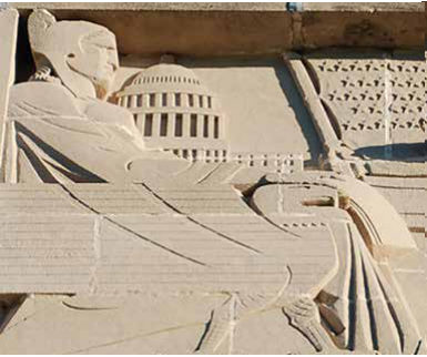 On the outside of the Capitol, sculptor Lee
